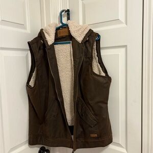 Brown Suede Sleeveless Jacket